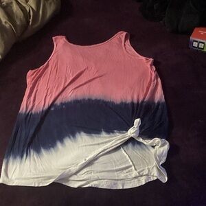 Source Unknown Pink and Blue Tie-Dye Mini Dress